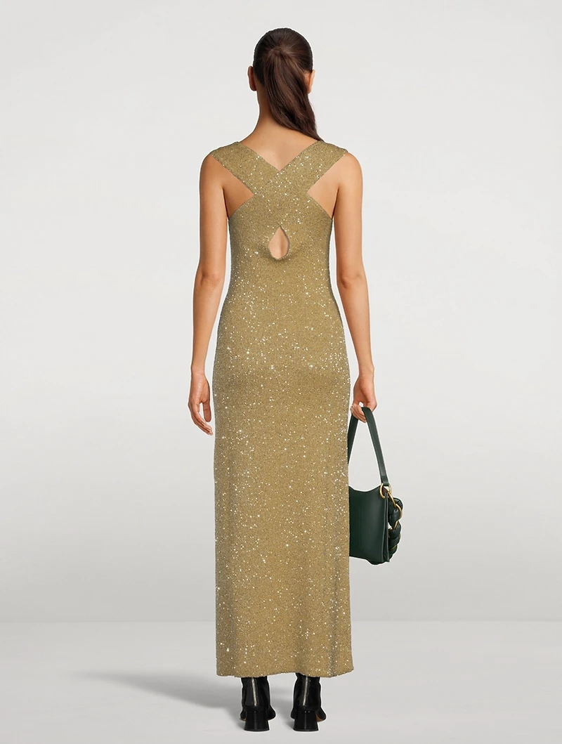 Sequin Knit Maxi Dress