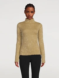 Sequin Knit Cut-Out Sweater