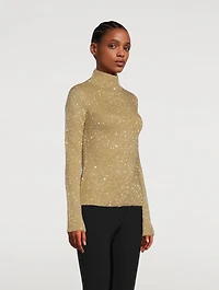 Sequin Knit Cut-Out Sweater