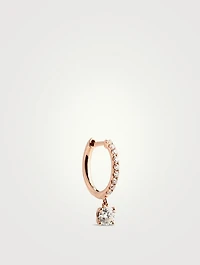 18K Rose Gold Huggie Earring With Diamonds