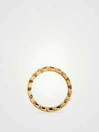 18K Gold Emerald-Cut Diamond Bezel Ring