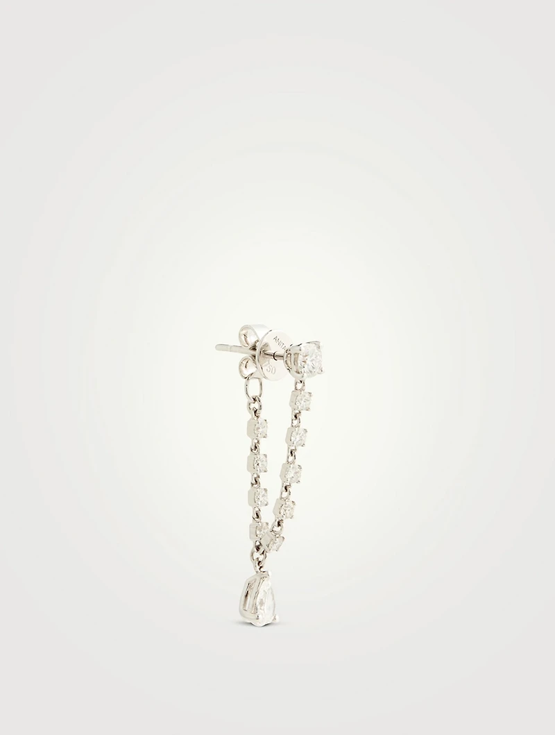 Olivia 18K White Gold Diamond Earring
