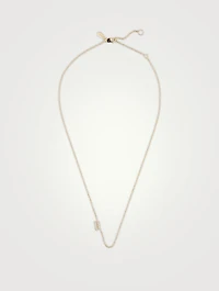 Love Letter 14K Gold Aquarius Pavé Zodiac Necklace With Diamonds