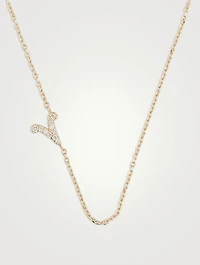 Love Letter 14K Gold Aries Pavé Zodiac Necklace With Diamonds