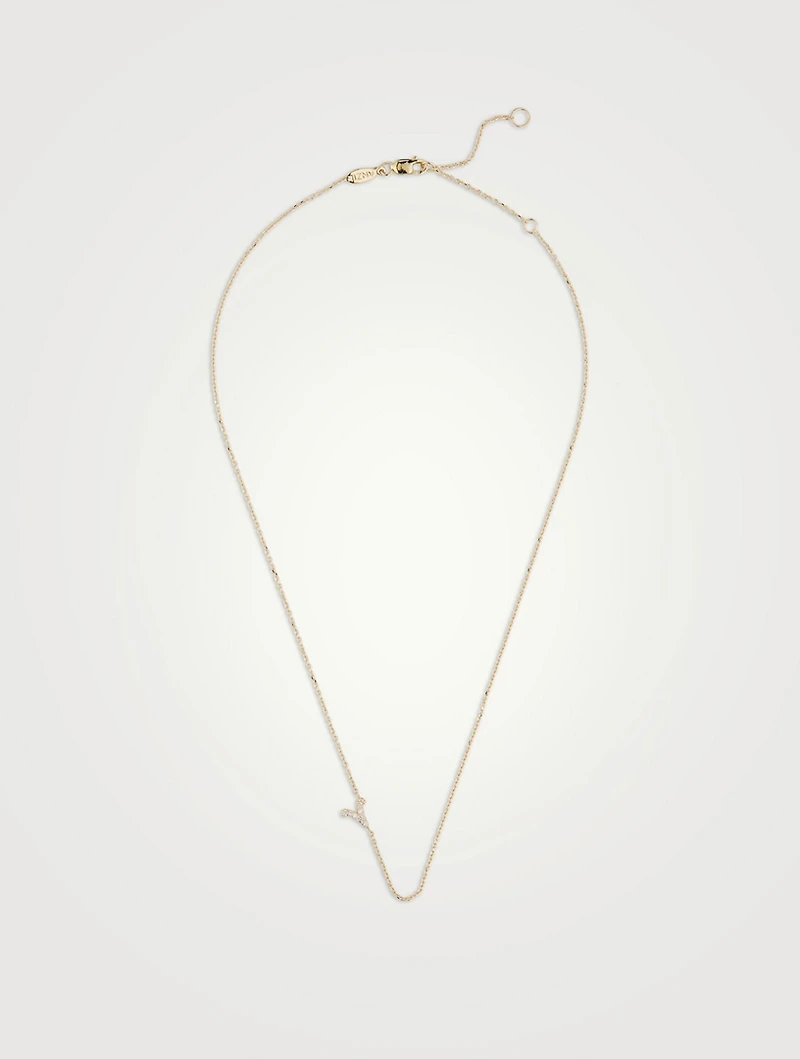 Love Letter 14K Gold Aries Pavé Zodiac Necklace With Diamonds