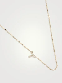 Love Letter 14K Gold Aries Pavé Zodiac Necklace With Diamonds
