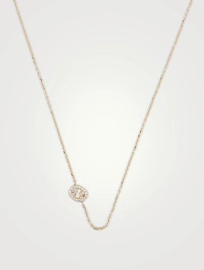 Love Letter 14K Gold Cancer Pavé Zodiac Necklace With Diamonds