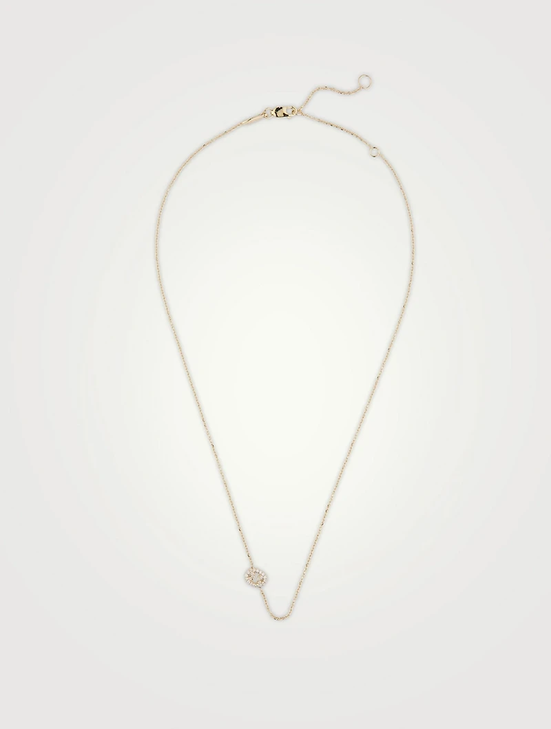Love Letter 14K Gold Cancer Pavé Zodiac Necklace With Diamonds