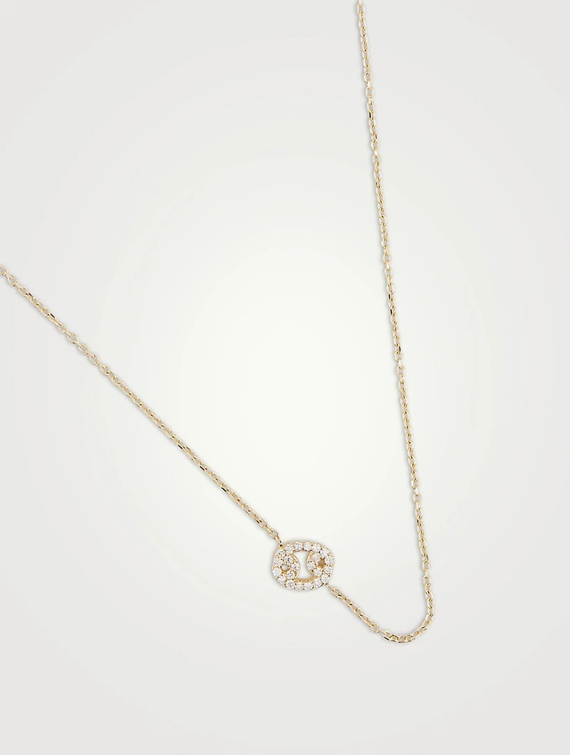Love Letter 14K Gold Cancer Pavé Zodiac Necklace With Diamonds