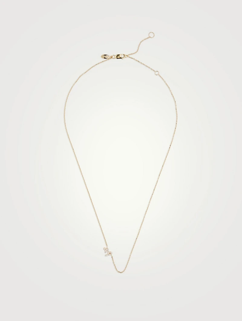 Love Letter 14K Gold Capricorn Pavé Zodiac Necklace With Diamonds