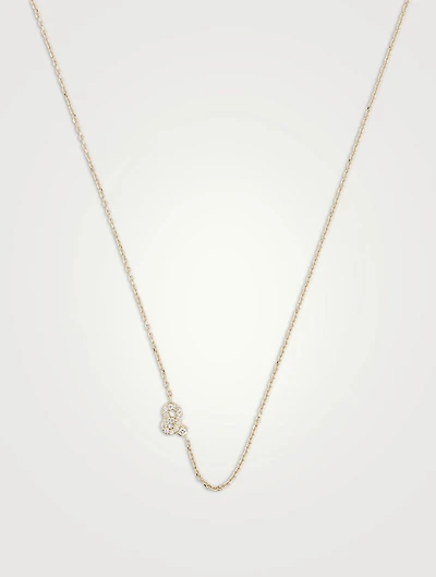 Love Letter 14K Gold Leo Pavé Zodiac Necklace With Diamonds