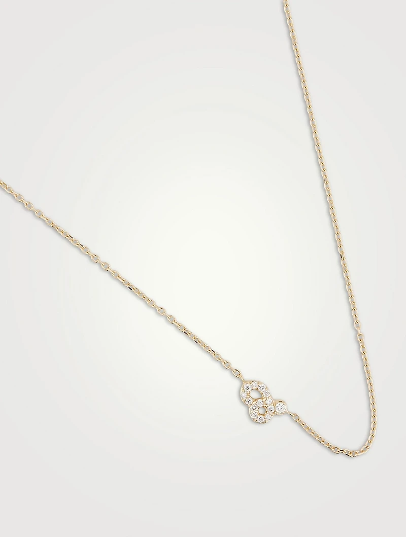 Love Letter 14K Gold Leo Pavé Zodiac Necklace With Diamonds