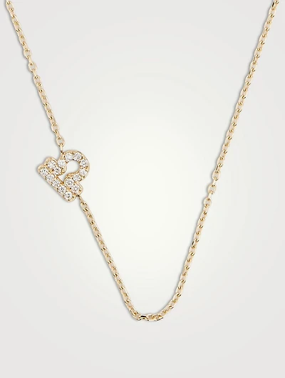Love Letter 14K Gold Libra Pavé Zodiac Necklace With Diamonds