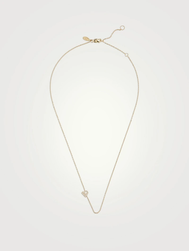 Love Letter 14K Gold Libra Pavé Zodiac Necklace With Diamonds