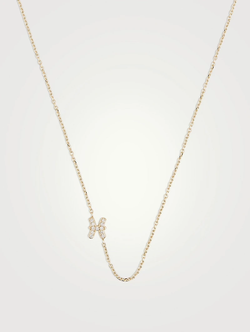 Love Letter 14K Gold Pisces Pavé Zodiac Necklace With Diamonds