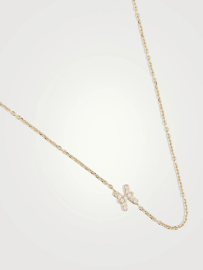 Love Letter 14K Gold Pisces Pavé Zodiac Necklace With Diamonds