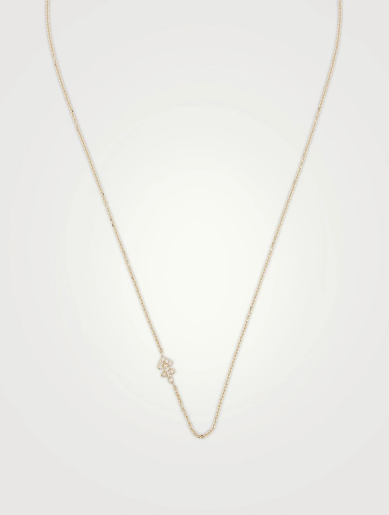 Love Letter 14K Gold Sagittarius Pavé Zodiac Necklace With Diamonds
