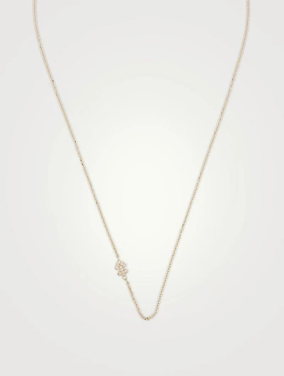 Love Letter 14K Gold Sagittarius Pavé Zodiac Necklace With Diamonds
