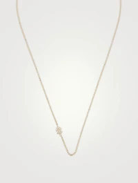 Love Letter 14K Gold Sagittarius Pavé Zodiac Necklace With Diamonds