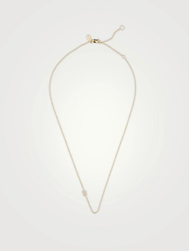 Love Letter 14K Gold Sagittarius Pavé Zodiac Necklace With Diamonds