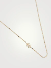 Love Letter 14K Gold Sagittarius Pavé Zodiac Necklace With Diamonds