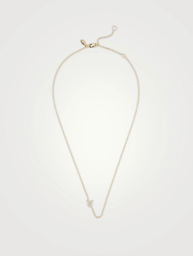 Love Letter 14K Gold Taurus Pavé Zodiac Necklace With Diamonds
