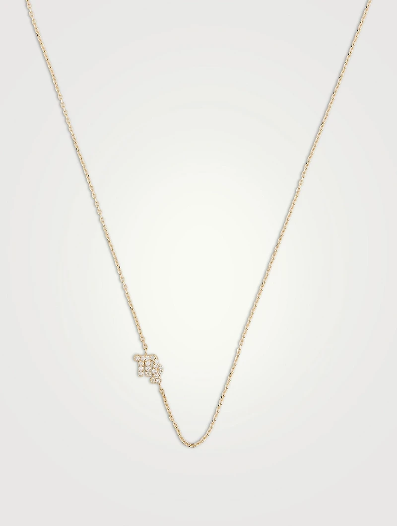 Love Letter 14K Gold Virgo Pavé Zodiac Necklace With Diamonds