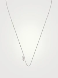Love Letter 14K White Gold Aquarius Pavé Zodiac Necklace With Diamonds
