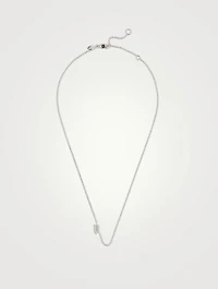Love Letter 14K White Gold Aquarius Pavé Zodiac Necklace With Diamonds