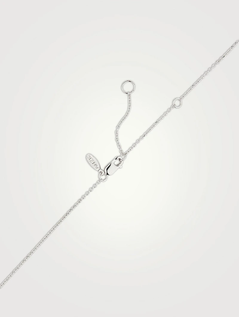 Love Letter 14K White Gold Aquarius Pavé Zodiac Necklace With Diamonds