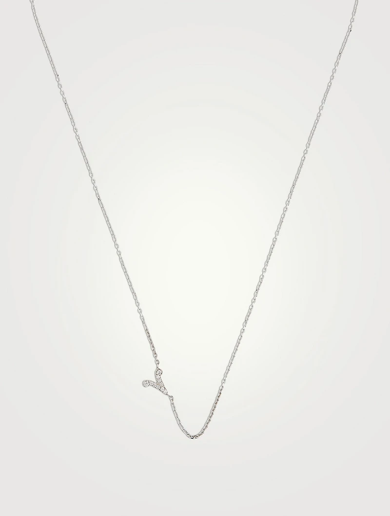 Love Letter 14K Gold Aries Pavé Zodiac Necklace With Diamonds