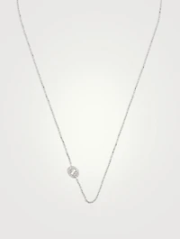 Love Letter 14K White Gold Cancer Pavé Zodiac Necklace With Diamonds