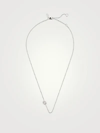 Love Letter 14K White Gold Cancer Pavé Zodiac Necklace With Diamonds