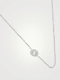 Love Letter 14K White Gold Cancer Pavé Zodiac Necklace With Diamonds