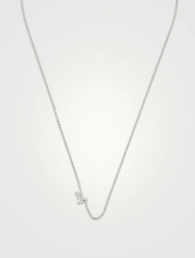 Love Letter 14K White Gold Capricorn Pavé Zodiac Necklace With Diamonds