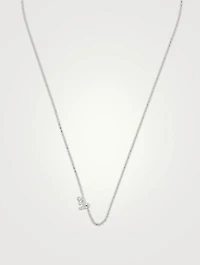 Love Letter 14K White Gold Capricorn Pavé Zodiac Necklace With Diamonds