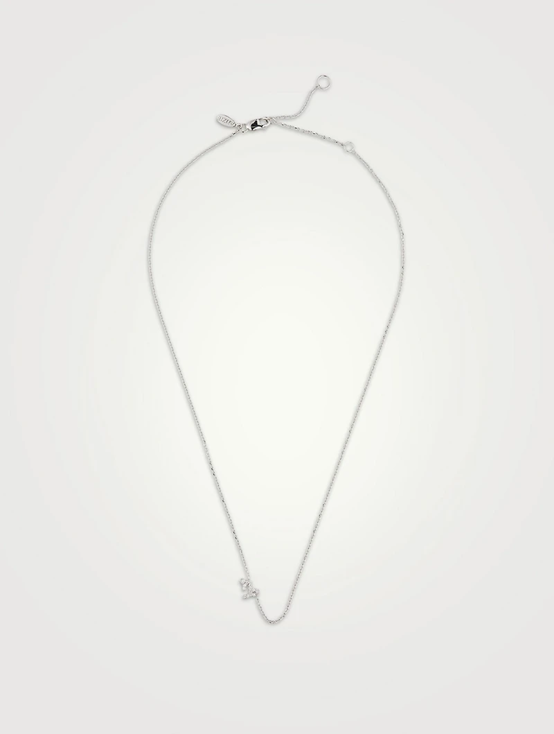 Love Letter 14K White Gold Capricorn Pavé Zodiac Necklace With Diamonds