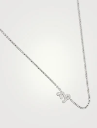 Love Letter 14K White Gold Capricorn Pavé Zodiac Necklace With Diamonds