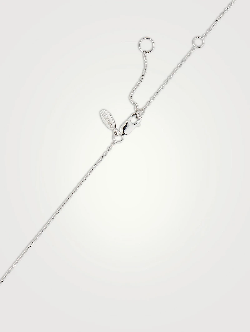 Love Letter 14K White Gold Capricorn Pavé Zodiac Necklace With Diamonds