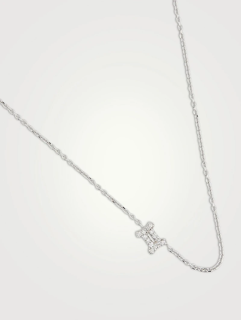 Love Letter 14K Gold Gemini Pavé Zodiac Necklace With Diamonds