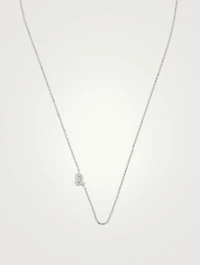 Love Letter 14K White Gold Leo Pavé Zodiac Necklace With Diamonds