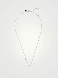 Love Letter 14K White Gold Leo Pavé Zodiac Necklace With Diamonds