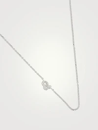 Love Letter 14K White Gold Leo Pavé Zodiac Necklace With Diamonds