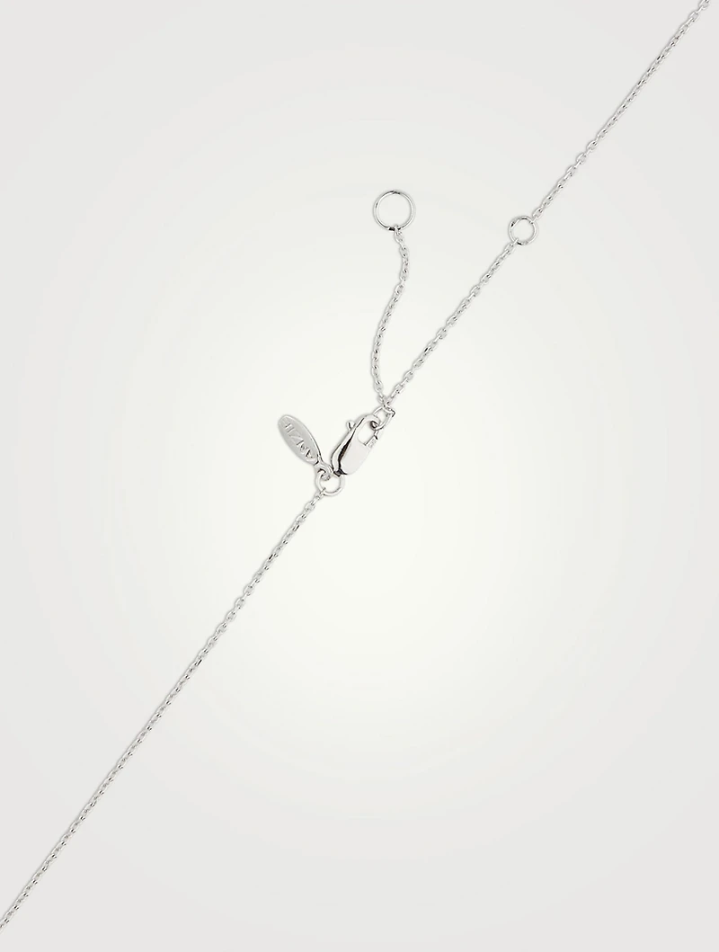 Love Letter 14K White Gold Leo Pavé Zodiac Necklace With Diamonds