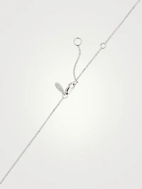 Love Letter 14K White Gold Leo Pavé Zodiac Necklace With Diamonds