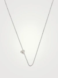 Love Letter 14K White Gold Libra Pavé Zodiac Necklace With Diamonds