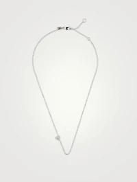 Love Letter 14K White Gold Libra Pavé Zodiac Necklace With Diamonds
