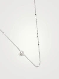 Love Letter 14K White Gold Libra Pavé Zodiac Necklace With Diamonds