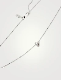 Love Letter 14K White Gold Libra Pavé Zodiac Necklace With Diamonds