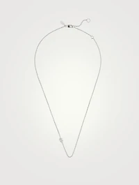 Love Letter 14K White Gold Sagittarius Pavé Zodiac Necklace With Diamonds